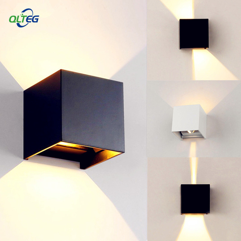 Moderne Bref Cube Réglable Surface Monté LED Mur Lampes En Plein Air Étanche IP65 En Aluminium Appliques Murales up down Jardin Lumières ► Photo 1/6