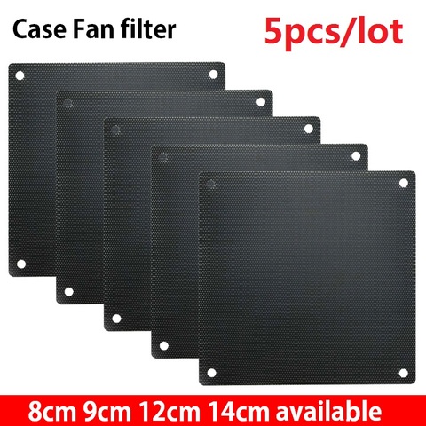 Boîtier anti-poussière pour ordinateur PC, 5 pièces, 8cm 9cm 12cm 14cm, maille PVC pour ventilateur, filtre anti-poussière, châssis, 120mm 80mm ► Photo 1/6