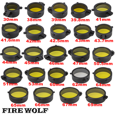 Fusil le loup de feu, housse d'objectif, diamètre interne, verre jaune Transparent, tir de chasse, 24 tailles ► Photo 1/6