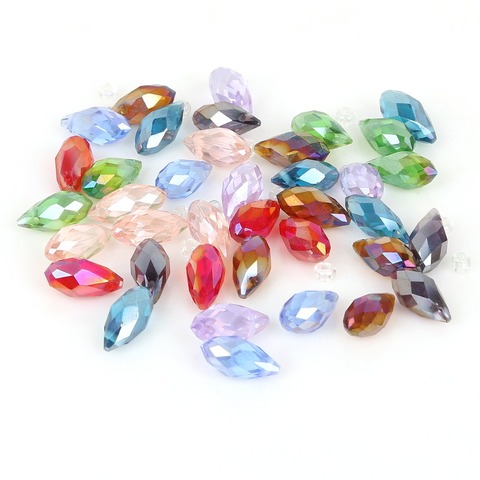 Perles en cristal autrichien, forme à facettes, pour la fabrication de bijoux, accessoires de bricolage, 50 pièces/lot, 6*12mm ► Photo 1/6