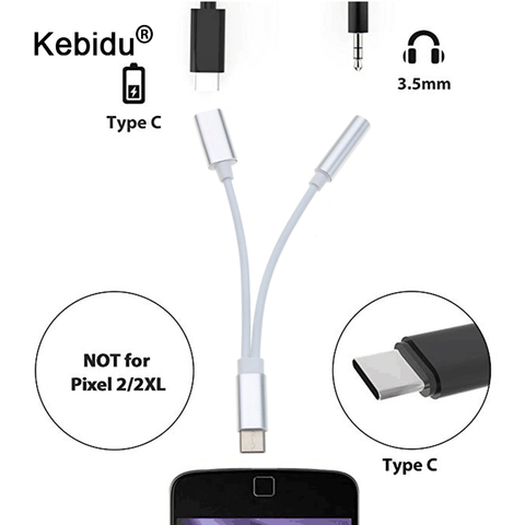 Kebidu – séparateur Audio type-c vers Jack AUX 3.5mm, mâle vers femelle, adaptateur pour écouteurs, câble Audio, vente en gros ► Photo 1/6