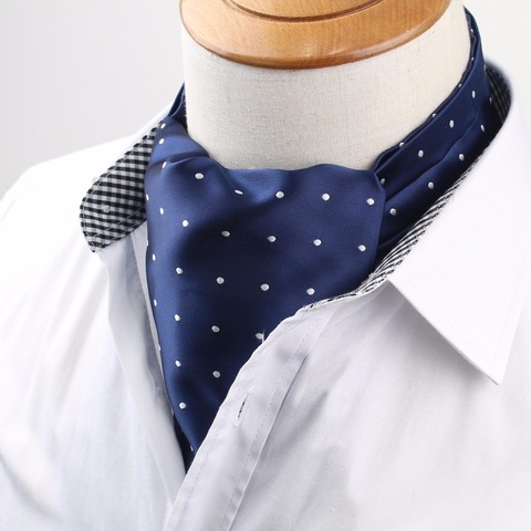 Cravate Vintage en Polyester pour hommes, haute quantité, cravate formelle, Ascot, Scrunch, britannique, pois, cravate en soie, luxe ► Photo 1/4
