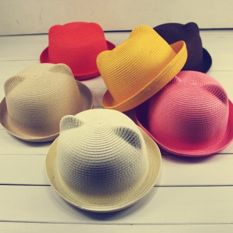 Chapeau bébé enfants Jazz chapeau de paille bébé garçons filles casquette bébé chapeau pour filles garçons enfants chapeau de soleil Panama chapeau accessoires de photographie ► Photo 1/6