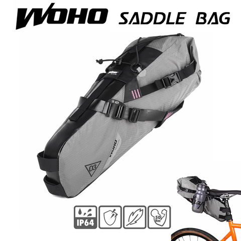 WOHO-sac de selle ultraléger, sacoche de vélo, type sec, pour cyclisme sur route, vtt, tailles S / M ► Photo 1/6