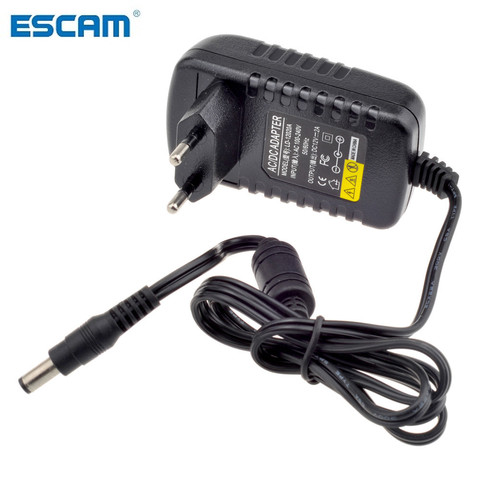 ESCAM – adaptateur convertisseur 12V 2A AC 100V-240V DC 12V 2A 2000mA, prise EU UK AU US 5.5mm x 2.1mm pour caméra IP CCTV ► Photo 1/6