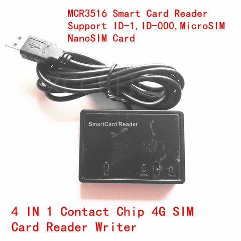 MCR3516 4 en 1 4g Contact Lecteur Écrivain Standard de Soutien Contact IC Carte SIM Carte MicroSIM, nanoSIM Carte ► Photo 1/5