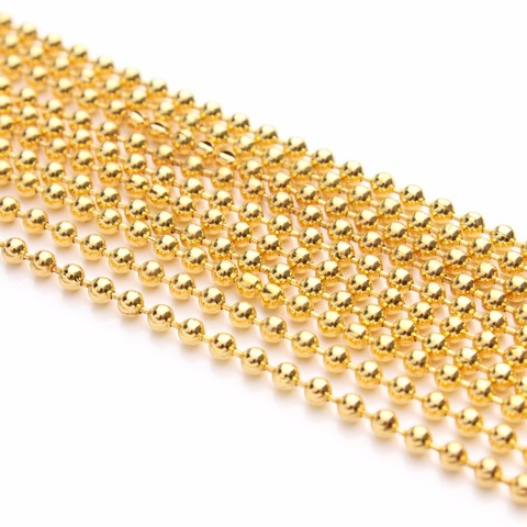 LOULEUR – perles en métal couleur or, 10 mètre/lot 1.2 1.5 2 3.2mm, chaînes en vrac pour bricolage, Bracelet, collier, résultats de fabrication de bijoux ► Photo 1/3