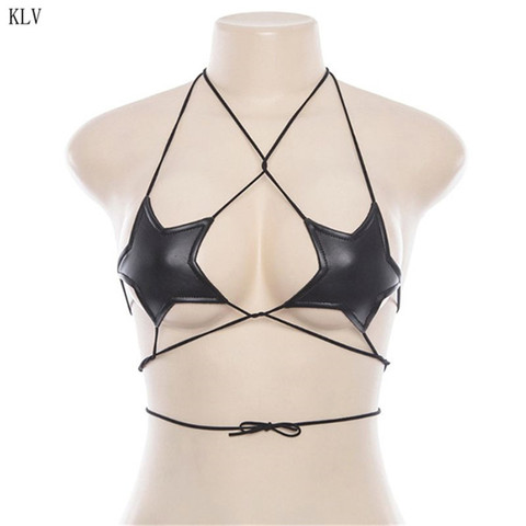 Soutien-gorge à bretelles pour femmes, bretelles réfléchissantes, étoiles à cinq points, Sexy, Bralette, vêtements de nuit, boîte de nuit, partie Bustier métallique, haut à licou ► Photo 1/6