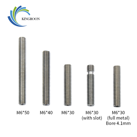 5 pcs/lot MK8 MK9 gorge 1.75mm Filament en acier inoxydable Long M6 30mm fil 3D imprimantes pièces avec Tube en téflon pièce en métal ► Photo 1/6