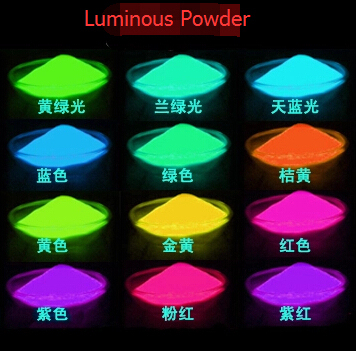 Revêtement de poudre lumineuse phosphoreux mélangé de 5 couleurs, 50 g/lot, poussière photoluminente, luisant dans l'obscurité ► Photo 1/3