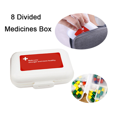 Pilulier Portable à 8 grilles, boîte pliante de stockage de pilules médicinales, capsules de médicaments, boîtes de conteneur en plastique vide organisateur de médicaments ► Photo 1/6