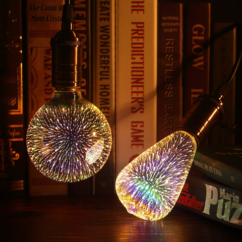 Lampe décorative 3D LED ampoule E27, lampe créative pour vacances ST64, G95, A60, G80, G125, ac110/220V ► Photo 1/6
