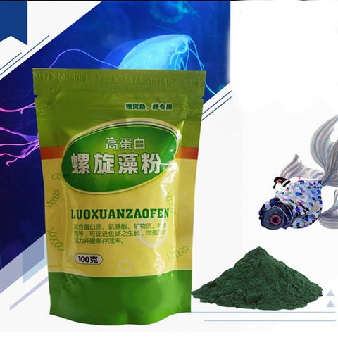 Crevettes ornementales alimentation ouverte algues poisson fourrages spiruline poudre bouteille sain océan Nutrition poisson nourriture 100/50g ► Photo 1/6