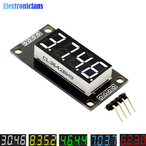 Tube d'affichage numérique à 0.36 chiffres LED rouge/vert/jaune/bleu/blanc, 0.36 pouces, 4/6 pouces, 7 Segments décimaux, Module TM1637 pour Arduino ► Photo 1/6