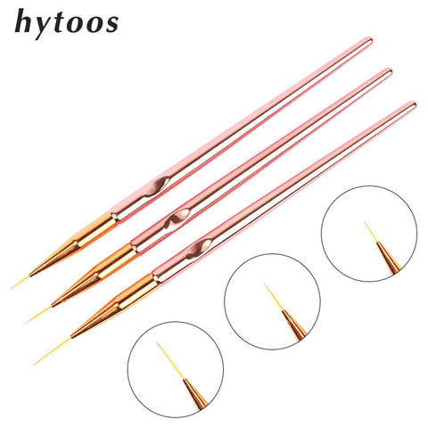 3 pièces/ensemble Rose Or Nail Art Lignes Peinture Stylo Brosse UV Gel Polonais Conseils Fleur Lignes Bande Français Dessin Manucure outil Kit ► Photo 1/6