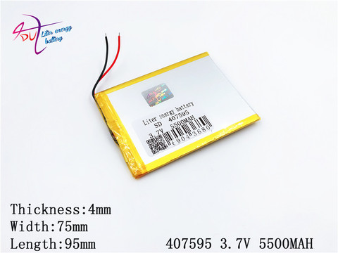 Tablette Pc de haute qualité, 407595 mah Li-ion, pour 5500, 9 pouces 7,8 v lithium-ion polymère, 3.7 ► Photo 1/3