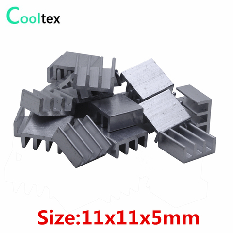 Radiateur en aluminium extrudé, 50 pièces, 11x11x5mm, pour puce électronique, circuit intégré, VGA, RAM, IC, refroidisseur ► Photo 1/3