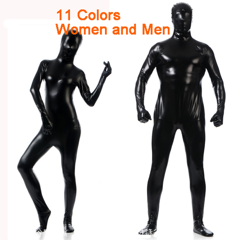 Body complet en Latex Spandex, vêtements de Cosplay brillant en métal pour homme et femme, Costumes d'halloween Zentai ► Photo 1/6