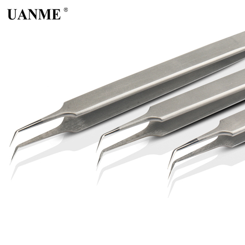 UANME – pincettes de précision Ultra, technologie suisse, en acier inoxydable, courbées, avec pointe Fine, aiguille très pointue ► Photo 1/6