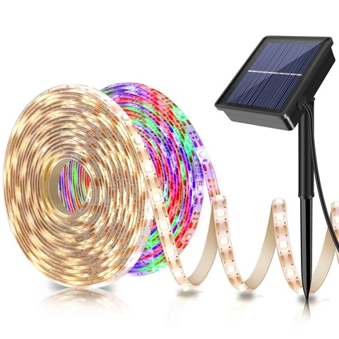 5M RGB LED à alimentation solaire bande lumineuse 150 LEDs 2835 SMD extérieur étanche IP65 Flexible réglable chaîne lumières Ribon bande lampe ► Photo 1/6