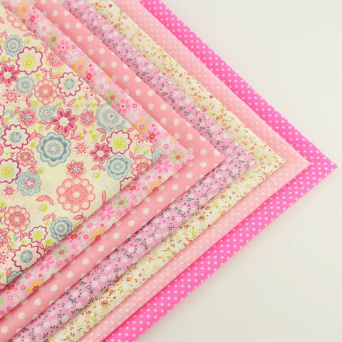 Booksew, mélange de tissu en coton, mélange de 7 pièces/lot de mèches, quartiers gras, unis pour poupées Patchwork couleur rose, Scrapbooking, jouets de couture ► Photo 1/6