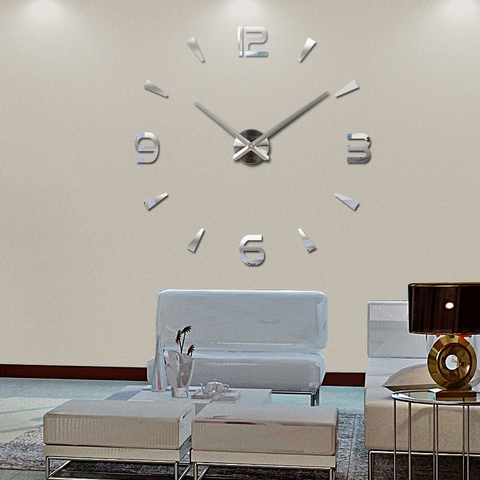 Horloge murale montre à quartz reloj de pared design moderne grandes horloges décoratives Europe acrylique autocollants salon klok horloge ► Photo 1/6