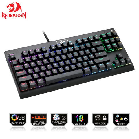 Redragon – clavier Mech K568, 100% touches, rvb, anti-fantôme, avec interrupteur bleu et noir ► Photo 1/6