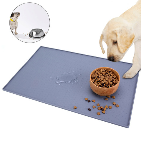 1PC imperméable tapis pour animaux de compagnie pour chien chat Silicone nourriture pour animaux Pad bol pour animaux de compagnie tapis à boire chien alimentation napperon lavage facile ► Photo 1/6