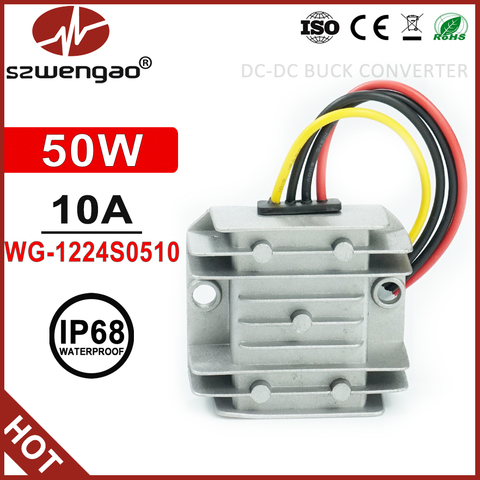 Szwengao DC DC 12V 24V à 5V 5A 8A 10A Convertisseur Abaisseur 50W ALIMENTATION LED D'approvisionnement Buck Régulateur De Tension Pour voitures Autobus Bateaux ► Photo 1/6