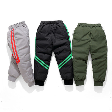 Grands garçons pantalons d'hiver enfants adolescents coton rembourré épais chaud pantalon imperméable pantalon de Ski 9 10 12 ans taille haute Leggings bébé ► Photo 1/6