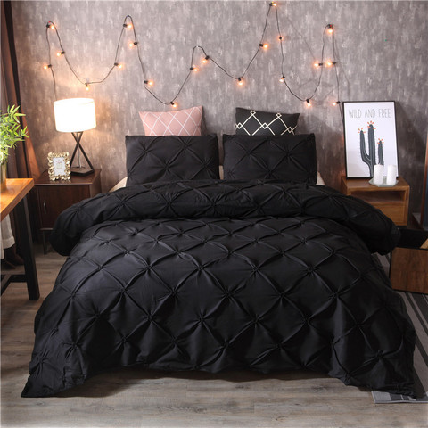 Parure de lit noire et blanche, ensemble de literie, couvre-lit de luxe, pour lit double, King size, sans drap ► Photo 1/6