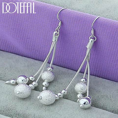 DOTEFFIL-boucles d'oreilles en argent Sterling 925 pour femmes, bijoux en argent Sterling, perles mates lisses, fiançailles, bijoux de fête, à la mode ► Photo 1/6