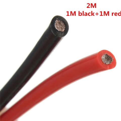 Fils électriques flexibles en cuivre 2M 12/16/18/20/26/28/30AWG, 1M noir + 1M SR, câbles électriques flexibles ► Photo 1/4
