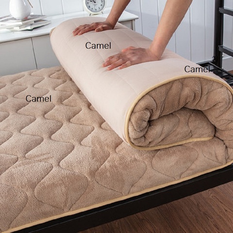 Matelas Double épais et chaud pour étudiants, matelas tatami simple, confortable et sain, matelas pliant en flanelle, pour dortoir ► Photo 1/5