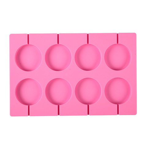 8-cavité ronde Silicone sucette bonbons moule maison enfants gâteau chocolat biscuits moule cuisson pâtisserie décoration outils ► Photo 1/6