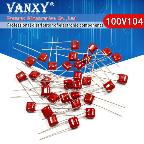 Condensateur en film polypropylène CBB, 0.1 V, 100 j, 5mm, 104 UF, 20 pièces ► Photo 1/6