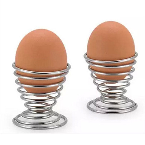 Coupelle à œufs en métal dur, support à ressort en spirale, pour le petit déjeuner ► Photo 1/5