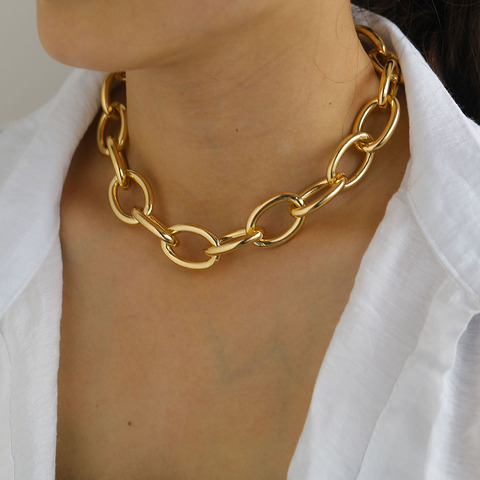 IPARAM – collier ras du cou en or pour femmes, chaîne épaisse, style Punk, bijoux bohème, 2022 ► Photo 1/6