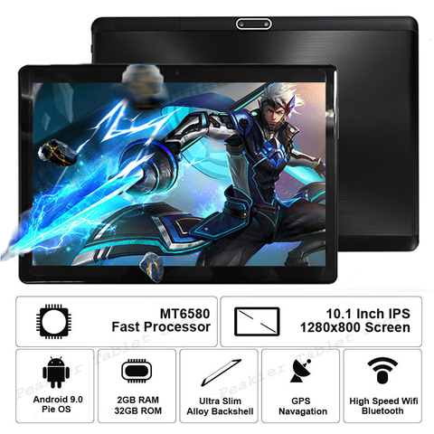 Tablette Android 2022 de 10 pouces pour enfants, avec processeur Quad Core, 2 go de RAM, 32 go de ROM, écran 9.0x1280 IPS 2.5D en verre, 10 800 + cadeaux, nouvelle collection 10.1 ► Photo 1/1