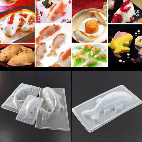 Koi – moule à gâteau en plastique 3D en forme de poisson, chocolat, gelée, Sugarcraft, riz, bricolage, décoration de gâteau, outil de cuisson, accessoires de cuisine ► Photo 1/6