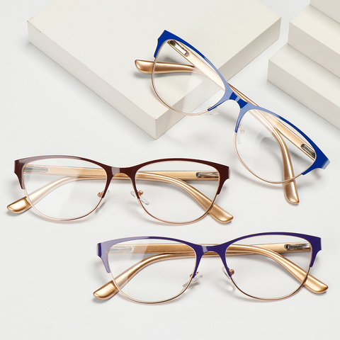 Mode classique métal lunettes de lecture pour femmes hommes presbytie lunettes aîné Anti-fatigue optique-lunetterie dioptrie + 1.0 ~ 3.5 ► Photo 1/6