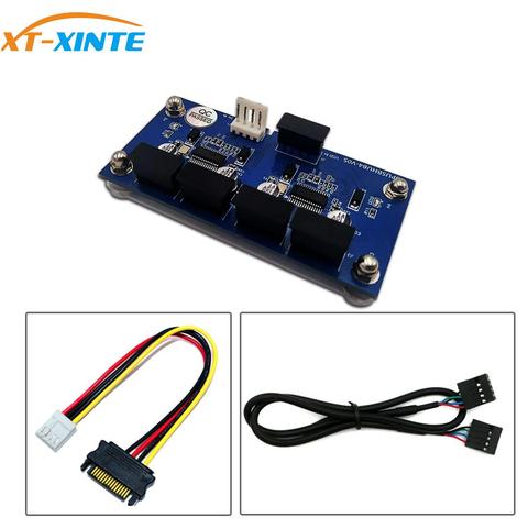 9pin USB en-tête mâle 1 à 4 mâle rallonge câble carte USB 2.0 HUB 9 broches connecteur adaptateur + SATA alimentation Base magnétique pour bureau ► Photo 1/6