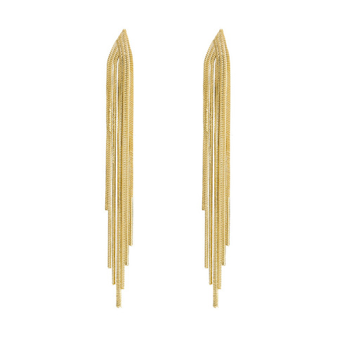 Boucles d'oreilles Vintage pour femmes, longue chaîne en métal, pompon, Clip géométrique, bohème, sans Piercing, bijoux de fête, cadeau, 2022 ► Photo 1/6