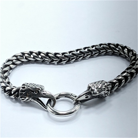 Nouveau bracelet viking acier inoxydable odin tête de corbeau titane acier bijoux viking aigle Viking Bracelet homme ► Photo 1/4