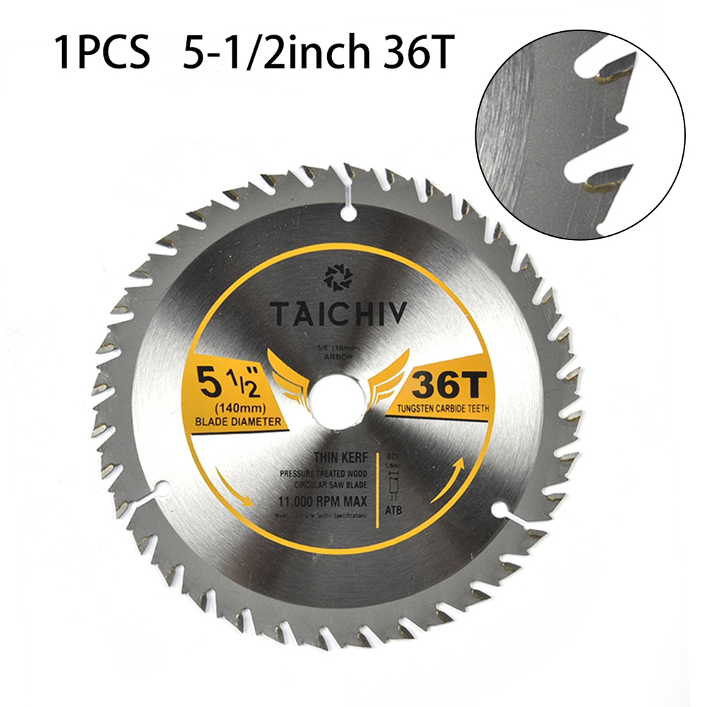 140mm 36 dents lame de scie circulaire diamètre de l'arbre 16mm tête de coupe en acier disques de roue de coupe pour le travail du bois ► Photo 1/6