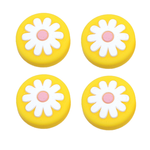 Lot de 4 manettes à fleurs de marguerite pour manette de nintendo Switch, capuchons de Joystick pour contrôleur Joycon ► Photo 1/6