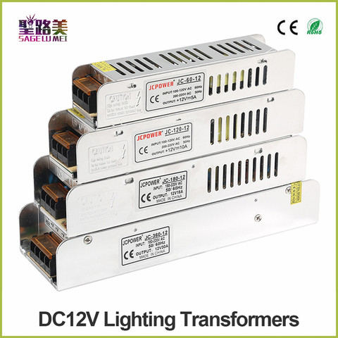 Transformateur d'éclairage pour bande LED RGB, DC12V, 60W 120W 180W 200W 240W 360W 400W, livraison gratuite ► Photo 1/4