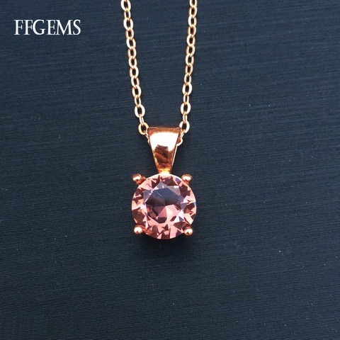 FFGems-pendentif en pierre précieuse en Zultanite, avec chaîne, collier en argent Sterling 925, couleur différente de la diapositive, cadeau de mariage, avec boîte ► Photo 1/6