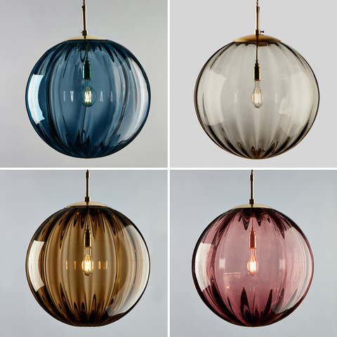 Lampe Led suspendue en forme de boule de verre au design nordique moderne, Luminaire décoratif d'intérieur, idéal pour une chambre à coucher, une salle à manger, un Bar ou une cuisine ► Photo 1/6
