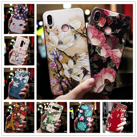 Coque de téléphone Xiaomi en Silicone, motif floral, relief 3D, étui pour Redmi Note 9 Pro, 9C, NFC, 9, 9A, 9S ► Photo 1/6